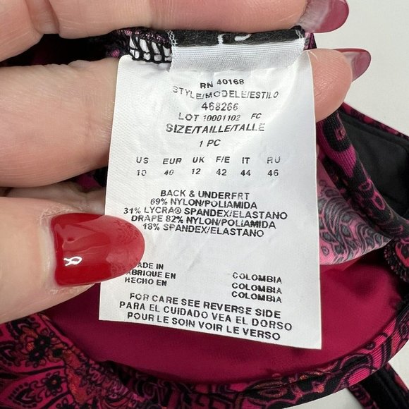 Miraclesuit Escape One Piece Allover Slimming Underwire Swimsuit Pink Paisley 10 - Picture 10 of 12